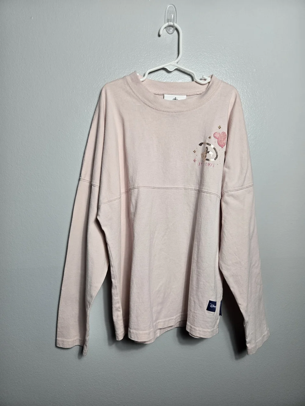 Disney Parks Walt Disney World Pink Glitter Mickey Balloon Spirit Jersey Top XL